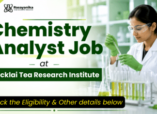 Chemistry Analyst Job at Tocklai Tea Research Institute