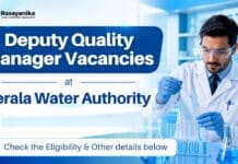 Govt Quality Manager Vacancy at Kerala Water Authority | Apply Now Kerala Water Authority jobs: Quality Manager Vacancy