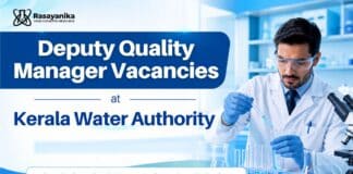 Kerala Water Authority jobs: Quality Manager Vacancy