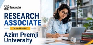 Research Associate jobs at Azim Premji University: MSc Chemistry candidates in Bengaluru apply for PFAS water remediation by 31 August 2026.