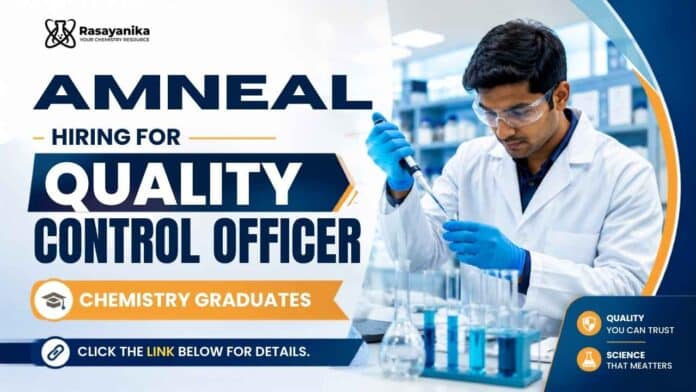 Quality Control Officer at Amneal Careers for M.Sc. Chemistry candidates in Visakhapatnam Quality Control Officer at Amneal Careers for M.Sc. Chemistry candidates in Visakhapatnam