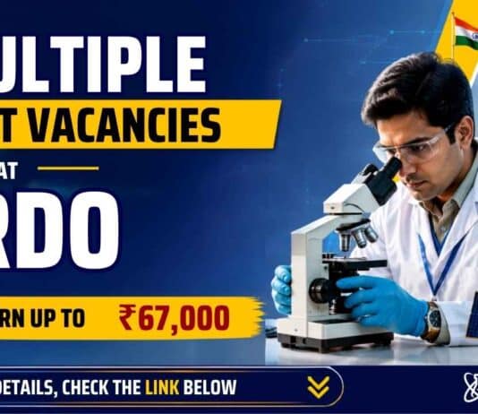 DRDO research jobs at DMSRDE Kanpur: attend the 2 September 2026 walk-in for RA and JRF fellowships in chemistry and materials science.