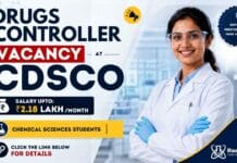 ₹2.18 Lakh/Month Salary at CDSCO | Drugs Controller Vacancy CDSCO Vacancy 2026 for Drugs Controller Jobs under Ministry of Health & Family Welfare Govt Jobs