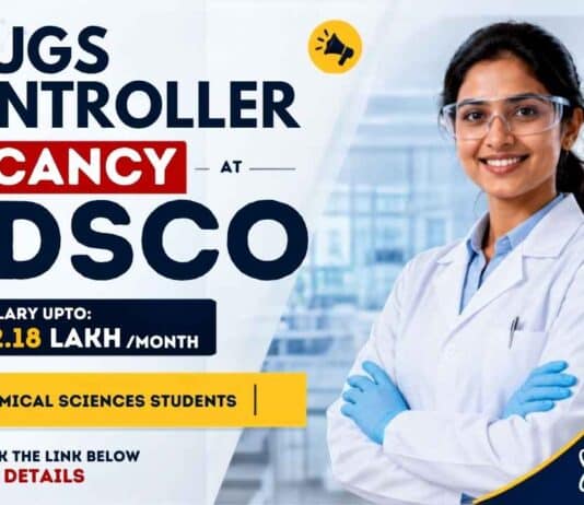 CDSCO Vacancy 2026 for Drugs Controller Jobs under Ministry of Health & Family Welfare Govt Jobs
