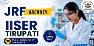 JRF Vacancy announced under IISER Tirupati Recruitment. Apply for Junior Research Fellow / Project Associate.