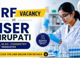IISER Recruitment 2026 | JRF Vacancy for Research Jobs JRF Vacancy announced under IISER Tirupati Recruitment. Apply for Junior Research Fellow / Project Associate.