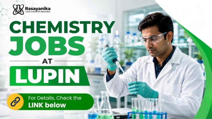 Chemistry Jobs through Lupin Careers for Officer Engineering position among Jobs in Pune for experienced candidates Chemistry Jobs through Lupin Careers for Officer Engineering position among Jobs in Pune for experienced candidates