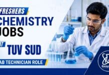 TÜV SÜD Lab Technician Job opportunity for candidates seeking Freshers Chemistry Jobs