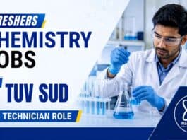 TÜV SÜD Lab Technician Job opportunity for candidates seeking Freshers Chemistry Jobs