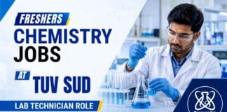 TÜV SÜD Lab Technician Job opportunity for candidates seeking Freshers Chemistry Jobs
