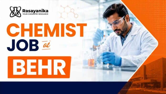 Explore this Senior Chemist Job through Behr Careers, an R&D opportunity for qualified Chemistry professionals seeking Jobs in Maharashtra. Explore this Senior Chemist Job through Behr Careers, an R&D opportunity for qualified Chemistry professionals seeking Jobs in Maharashtra.