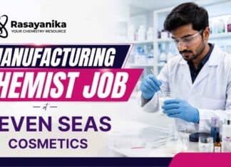 Manufacturing Chemist Job at Seven Seas Cosmetics Seven Seas Cosmetics is hiring B.Sc and M.Sc Chemistry candidates for a Manufacturing Chemist Job in Sonipat.