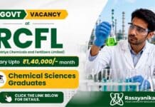 Govt Vacancy at RCF Ltd – RCFL Recruitment for Management Trainee with Chemistry eligibility