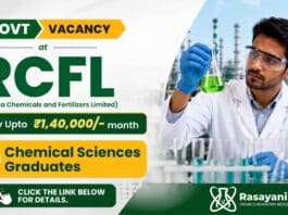 Govt Vacancy at RCF Ltd – RCFL Recruitment for Management Trainee with Chemistry eligibility