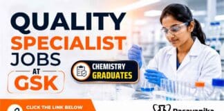 Quality Specialist Jobs at GSK Careers in Nashik for eligible candidates, including chemistry graduates with relevant experience.
