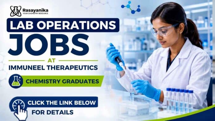 Lab Operations Jobs at Immuneel Therapeutics for Analyst Lab Operations role in Bengaluru Lab Operations Jobs at Immuneel Therapeutics for Analyst Lab Operations role in Bengaluru