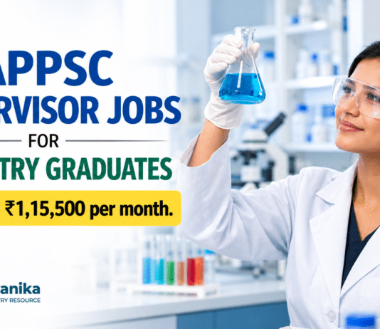 ₹1.15 Lakh Pay Scale! APPSC Supervisor Jobs for Chemistry Graduates