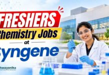 Syngene Freshers Jobs Chemistry Graduates | Jobs in Bangalore Freshers Chemistry Jobs at Syngene | Bangalore Job Openings