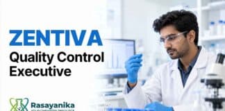 Executive Quality Control at Zentiva Ankleshwar | 2–4 Yrs