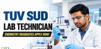 TUV SUD Hiring for Lab Technician Role | Chemistry Graduates Apply Now Chemistry Lab Technician Jobs at TUV SUD | Apply Now