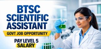BTSC Scientific Assistant Recruitment 2026: Apply Now