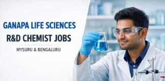 Freshers Job at Ganapa Life Sciences | R&D Chemist Role Freshers Job at Ganapa Life Sciences | R&D Chemist Role