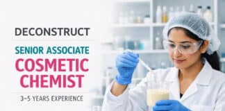 Deconstruct Bengaluru Senior Associate Product Development Cosmetic Chemist | 3–5 Yrs