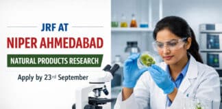 JRF at NIPER Ahmedabad | Natural Products GSBTM | Apply by 23 Sep