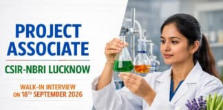 Govt Chemistry Job at CSIR-NBRI | Apply Now Project Associate at CSIR-NBRI Lucknow | Walk-in 18 Sep | Aroma Mission