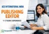 Publishing Editor ACS Omega at ACS International India Delhi | 1–3 Yrs