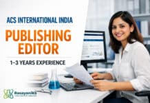 Publishing Editor ACS Omega at ACS International India Delhi | 1–3 Yrs