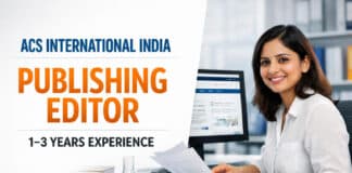 Publishing Editor ACS Omega at ACS International India Delhi | 1–3 Yrs