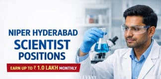 Govt Scientist Vacancy at NIPER Chemistry Graduates | Earn up to Rs. 1.0 Lakh