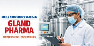 Mega Apperentice Walk-in at Gland Pharma | Apply Now