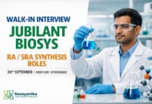 Walk-In RA SRA Synthesis at Jubilant Biosys | Mercure Hyd 26 Sep | Work Greater Noida
