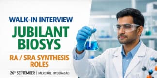 Walk-In RA SRA Synthesis at Jubilant Biosys | Mercure Hyd 26 Sep | Work Greater Noida