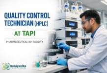 Quality Control Technician (HPLC) Position at TAPI