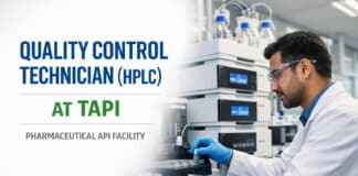 Quality Control Technician (HPLC) Position at TAPI