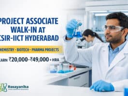 Project Associate Walk-in at CSIR-IICT Hyderabad | Chemistry / Biotech / Pharma Projects PS/08/2026 | Walk-in 29–30 Sep | Earn Rs 20,000–49,000/- + HRA