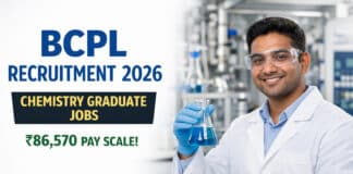 ₹86,570 Pay Scale! BCPL Recruitment 2026 for Chemistry Graduates