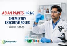 Asain Paints Hiring for chemistry Jobs | Apply for Executive roles