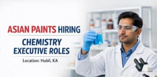 Asain Paints Hiring for chemistry Jobs | Apply for Executive roles