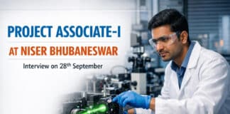 Project Associate-I at NISER Bhubaneswar | Ultrafast Spectroscopy / Nanocrystal Chemistry | Interview 28 Sep