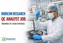 Associate (QC Analyst) at Rubicon Research Pithampur | Freshers–1 Yr Solid/Nasal/Liquid | Job RRLRRLIN250369