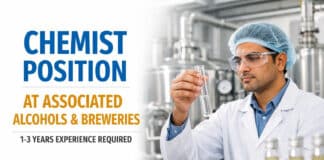 Chemist Job at Associated Alcohols & Breweries | Apply Now Chemist Position at Associated Alcohols & Breweries