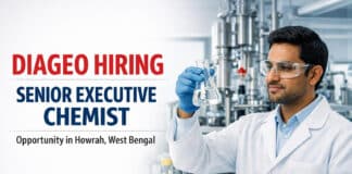Diageo Hiring for Executive Role | Chemistry Candidates Apply Now