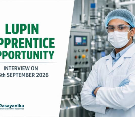 Internship Opportunity at Lupin | Chemistry Candidates Apply Now
