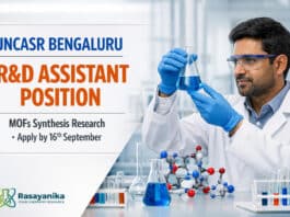 Chemistry R&D Assistant at JNCASR Bengaluru | MOFs Synthesis | Apply by 16 Sep | Earn Rs 25,000/- + 24%