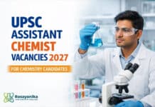 UPSC Notification 2027: Assistant Chemist Vacancies for Chemistry Candidates