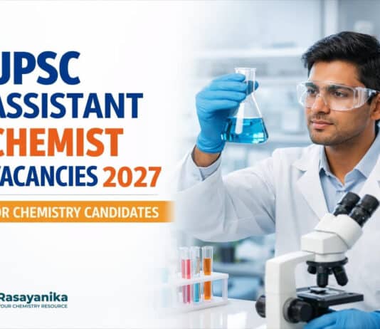 UPSC Notification 2027: Assistant Chemist Vacancies for Chemistry Candidates